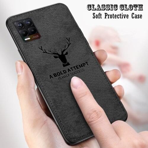 Vintage Cloth Case For OPPO Realme 8 7 6 Pro 6S C11 C15 C20 C21 GT Neo Realme 8 Pro X2 XT Soft Cover 3D Relief Elk Deer Shell