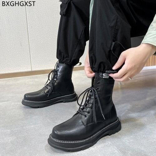 Designer Winter Shoes Mens Boots Casual Motorcycle Boots Man Ankle Boots for Men Male Black Outdoor Shoes for Man 2021 Chaussure