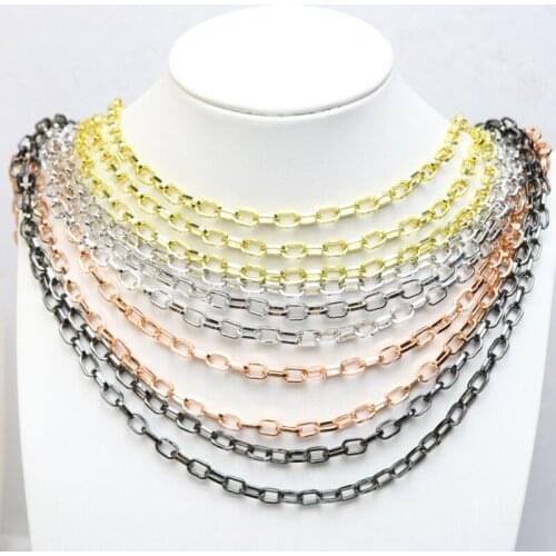 5 meters 4 colors link chain necklace O link Chain necklace accessories bulk keep colors chain for jewelry making 50766