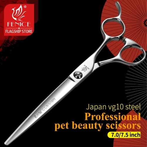 Fenice 7 inch 7.5 inch VG10 steel pet grooming scissors for dogs cutting scissors pet scissors grooming shears tesoura tijeras
