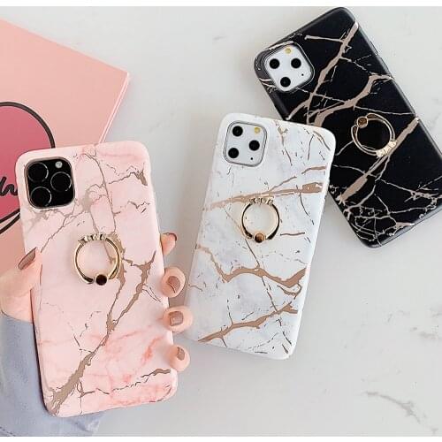 LOVECOM Electroplated Classic Marble Ring Holder Phone Case For Huawei P40 P30 P20 Lite Pro Mate 20 30 Pro Lite Soft Back Cover