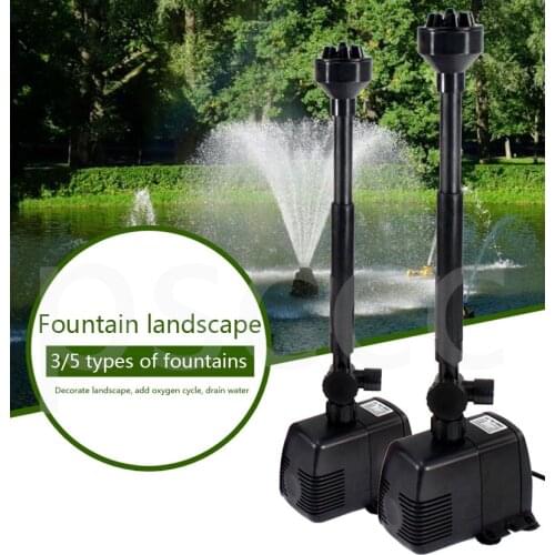 Koi Fish Pond Garden villa pool fountain pump.Waterscape pool, rockery flowing water fish pond, fountain.Mushroom fountain pump