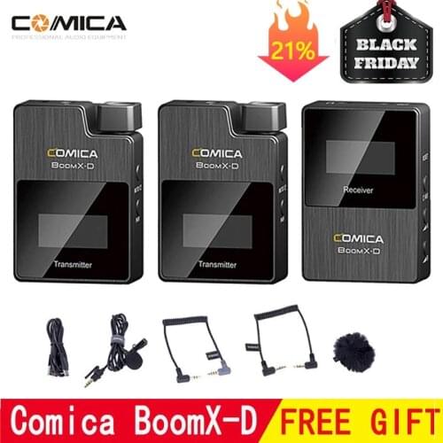 Comica BoomX-D Wireless Microphone Transmitter Kit Mini Microphone Receiver 2.4G Digital for Fimi plam/Snoppa vmate