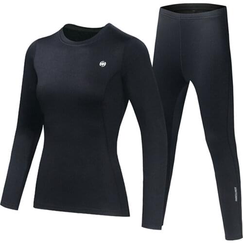 Motorcycle Jacket Women Thermal Underwear Set Autumn Winter Warm Shirts & Tops Bottom Fleece Suit Riding Long Johons