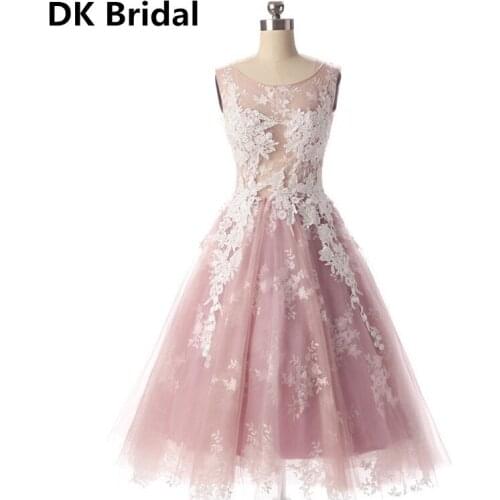 Short Evening Dresses Scoop Appliques Women Party Dresses Zipper Robe De Soiree 2019 Plus Size Sleeveless Elegant Formal Gowns