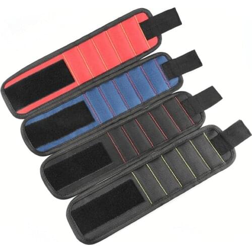 Five grid Magnetic Wristband With Strong Magnets Oxford Cloth Pocket Tool Electrician Tool Storage For Holding Screws hand tool