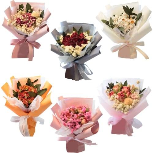 Mini Dried Flowers Bouquet with Fragrance, for Indoor Bedroom Living Room Party Car Decoration Photo Prop
