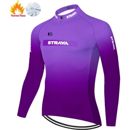 2021 cycling jersey men STRAVA ​Winter Thermal Fleece camisa ciclismo manga longa ​long sleeve ​vetement velo homme