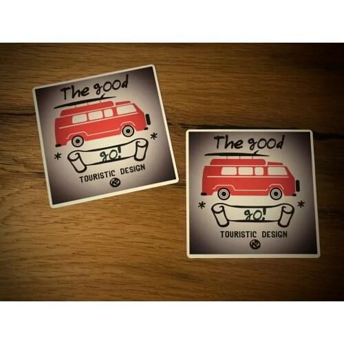 Travel Sticker Hippie Surf Surfing Bus World Travel Vacation Work Travel car decal motorcycle