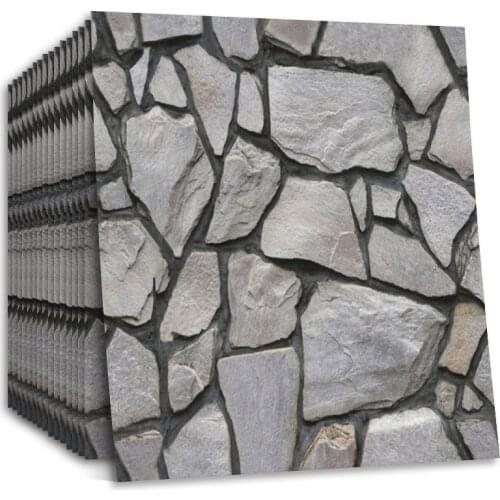 Faux Rustic Brick Rolling Stones Wallpaper Self-adhesive Wall Paper Cover for Livingroom Kitchen Bedroom Waterproof Wall Murals