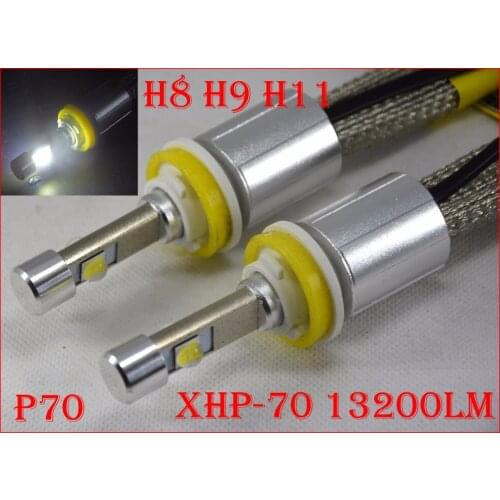 2016 NEW 1 Set H8 / H9 / H11 P70 Cre 6600LM 110W LED Headlight Auto CAR Kit XHP-70 Driving Fog Lamp Bulb H7 H8 H9 H4 55W 13200LM