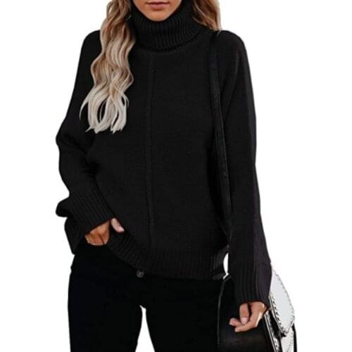 Autumn And Winter 2021 New High Neck Loose Ol Commuter Sweater Large Fashionable Sweater Women