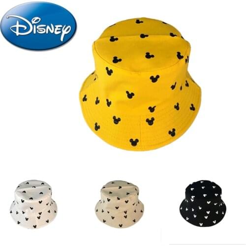 Disney Mickey Print Bucket Hat Women Cotton Summer Cartoon Sun Hat Casual Fisherman Hat Unisex Hip Hop Bucket Cap Shipping Free