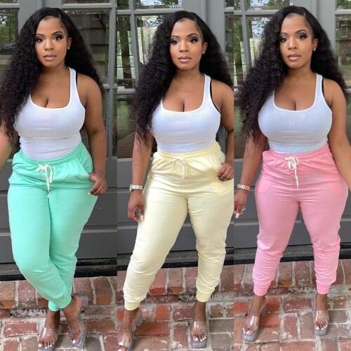 Casaul Women Joggers Long Pants Drawstring With Pocket Sportwear Streetwear Summer Clothes For Women Outfit