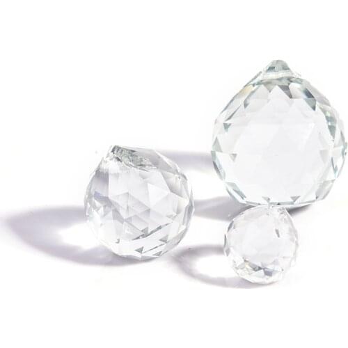 Clear Faceted Glass Crystal Ball Prism Chandelier Crystal Parts Hanging Pendant Lighting Ball Suncatcher Home Decoration