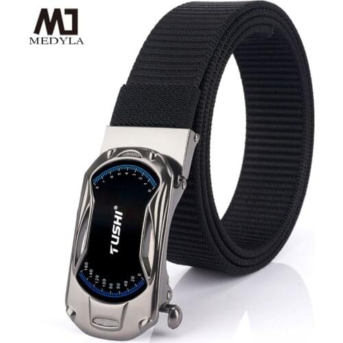 Official Product Men Belt Car Dashboard Pattern Automatic Buckle Business Male Belt Casual Canvas Trousers Belts Cool Gifts