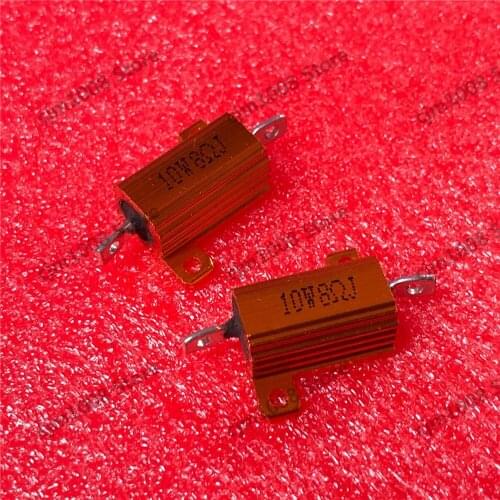 RX24-10W 8R 8RJ Power Metal Shell Case Gold Aluminium Case Wirewound Resistor 10W 8ohm 5% Automobile LED lamp resistors