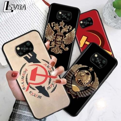 Russia flag for Xiaomi Poco X3 NFC X2 M3 M2 F2 F3 Pro C3 F1 A2 Lite Mix3 Play Silicone Soft Black Phone Case