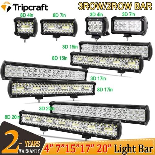 Tripcraft 3row/4row 4/7/15/17/20in LED Light Bar combo led work light IP67 for Car Tractor Boat OffRoad 4x4 Truck SUV ATV 12v24v