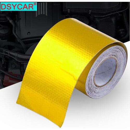 DSYCAR 1Set 5M/9M/10M Length High-Temperature Heat Reflective Adhesive Backed Roll Wrap Tape High Temperature Resistant Shield