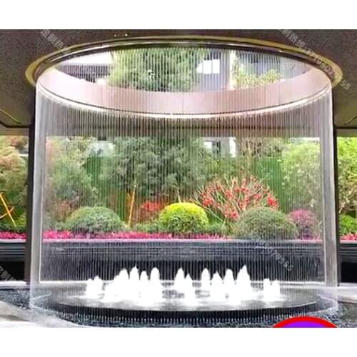 Optical fiber circular water curtain,diversion drawing water curtain,steel mesh numerical control projection water curtain wall