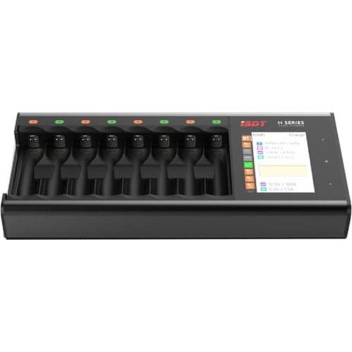 In Stock ISDT N8 18W 1.5A 8 Slots LCD AA/AAA Quick Charger for LiIon LiHv Life NiMh Nicd Nizn RC Models Part Accs