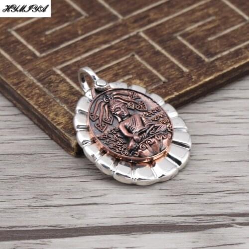 925 Sterling Silver Sakyamuni Buddha Statue Buddha Pendant Female Thai Silver Retro Necklace Pendant