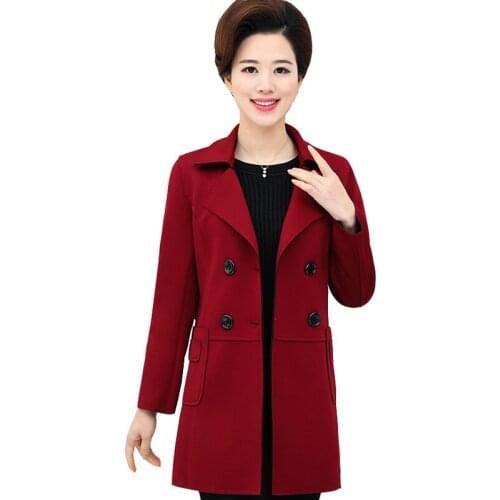 Spring Autumn Women Trench Coat Thin 2019 New Casual Fashion Solid Double-Breast Coat Middle-Aged Female Windbreaker Outwear