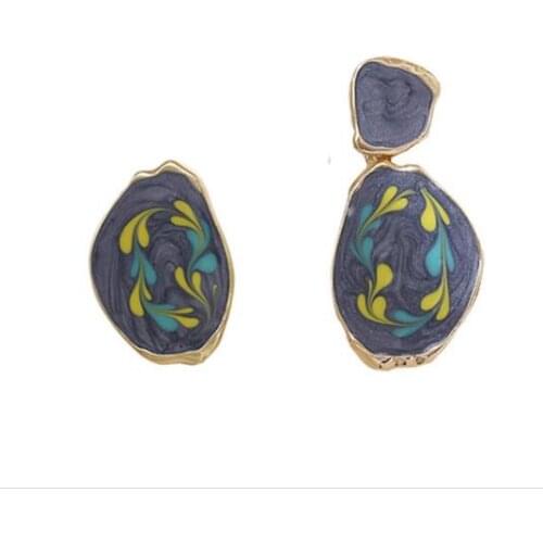 10 pair / lot fashion jewelry accessories new design metal enamel irregular metal korean aesthetic earrings