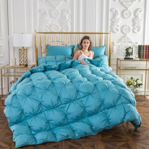 100%Goose Down Soft Duvet King Queen Twin Throw Blanket Stitching Comforter Bedding Filler Bread Shape Quilt for Kids Adults
