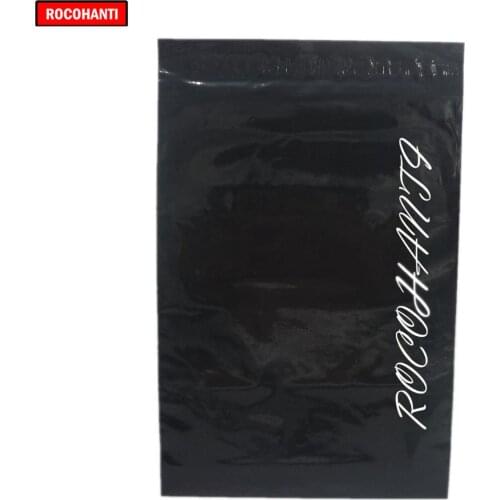 100x Custom Printed Plastic Mail Bag Carrier Bags Glossy Black Color Poly Mailer Gift Bags With Your Own Logo