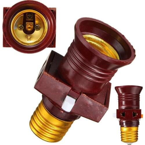 110-250V E27 Screw Base Light Bulb Holder Convert To With Switch Lamp Socket New