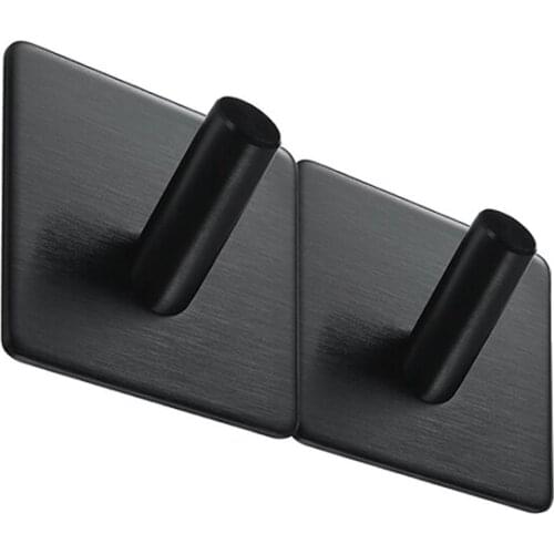 2pcs Self Adhesive Stainless Hooks Strong Power Heavy Duty Waterproof Hanger for Bathroom Kitchen Bedroom and Office