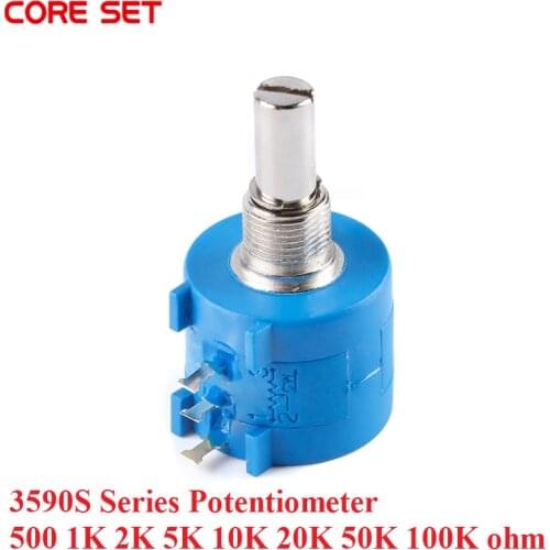 3590S Series Potentiometer 3590 Multiturn Potentiometer 500 1K 2K 5K 10K 20K 50K 100K ohm Potentiometer Adjustable Resistor 3590