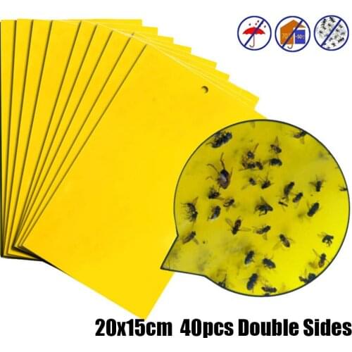 5/10/20/40pcs Strong Adhesive Bugs Sticky Board Insect Catching Paper Garden Pest Control Glued Plate Portable Garden Tool