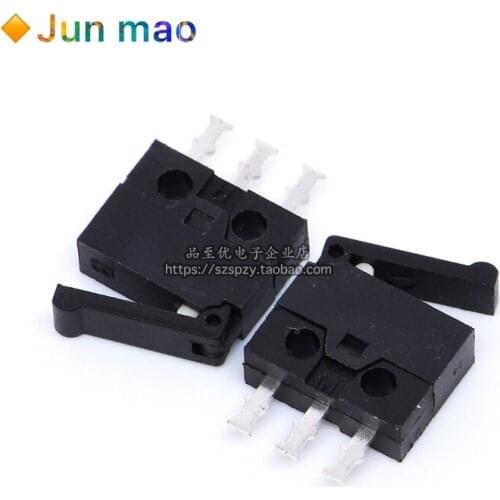 5pcs/lot black small/micro switch camera switch reset detection stroke limit miniature 3-foot straight foot handle mini