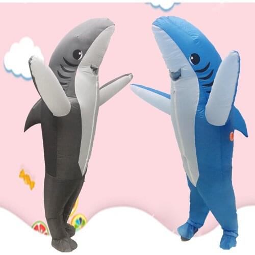 Anime Cosplay Shark Inflatable Cosplay Costume Halloween Party Suit Carnival Funny Costume For Adult Man Women Purim Role Play