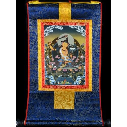 Buddhist supplies # 60 CM Thang-ga Thangka # efficacious Protection # Tibetan Buddhism Manjusri Bodhisattva Buddha Hang painting
