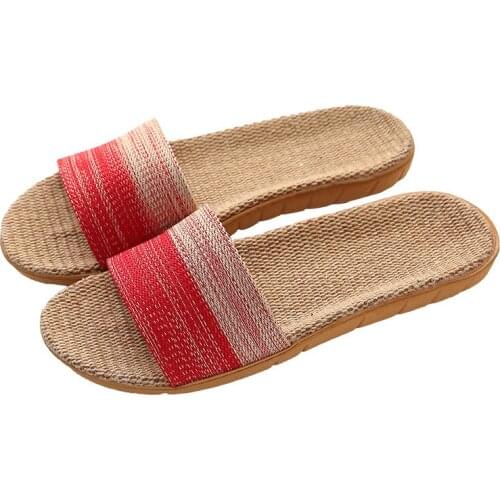 Home ladies indoor slippers summer floor slippers cotton linen linen non-slip breathable sandals Japanese exports
