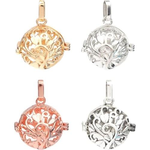 DoreenBeads Trendy Hollow Tree/Flower Zinc Alloy Pendants Angel Ball Wish Box Locket Can Open (Fits 18mm Beads) DIY Jewelry,2PCs