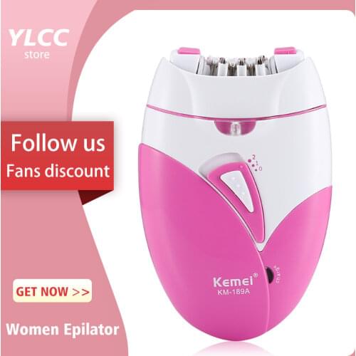 Kemei USB Electric Epilator Womens Shaver Razor Electric Rechargeable Lady Shaving Trimmer Hair Removal Machine for Whole Body