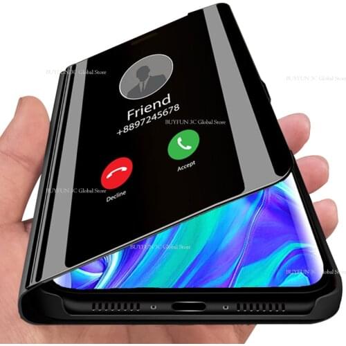 For huawei p30 Case for huawei p30 Pro Light Flip Book Leather Cover case on P 30 lite p30lite Smart Mirror Phone cases shell 6D
