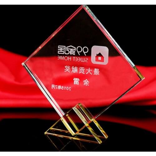 Sports Event Crystal Trophy 2 Colors Customized Matches Awards Square Statue Ornaments For Gifts Home Decoration