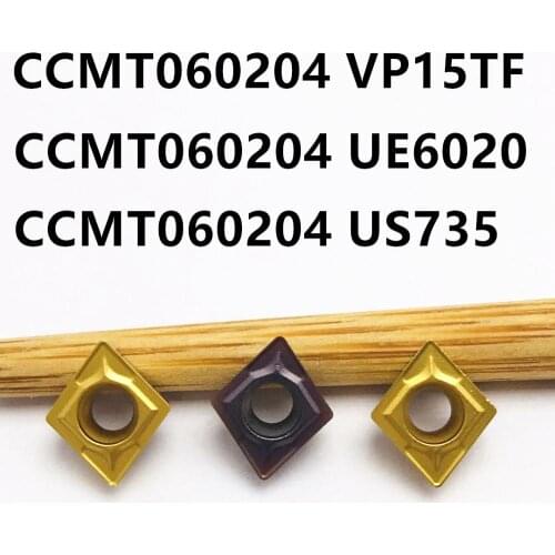 High quality carbide turning blade CCMT060204 VP15TF UE6020 US735 CNC machine tool milling cutter CCMT060204 lathe tool blade