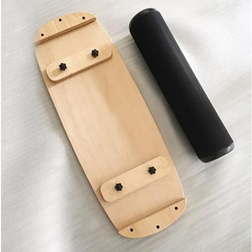 Maple Balance Board Core Workout Yoga Twister Wobble Balance Plate Abdominal Waist Leg Muscle Training 74CM Wooden Balance Deck