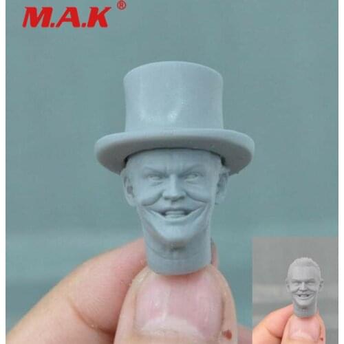 1/12 Scale Unpainted Man Head Nicholson Joker Sculpt PVC Carved Model Figure Toy 1989