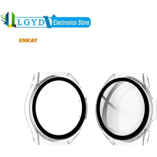 For Huawei Watch GT 2e 46mm Full Coverage PC Frosted Case + 9H Tempered Glass Film