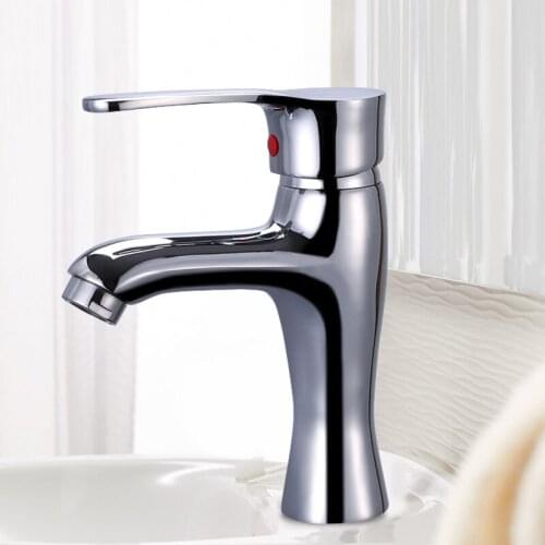 Copper Bathroom Basin Faucet Single Hole Vessel Sink Tap Cold and Hot Water Mixer Tap Deck Mounted Wash Basin Tap Single Handle