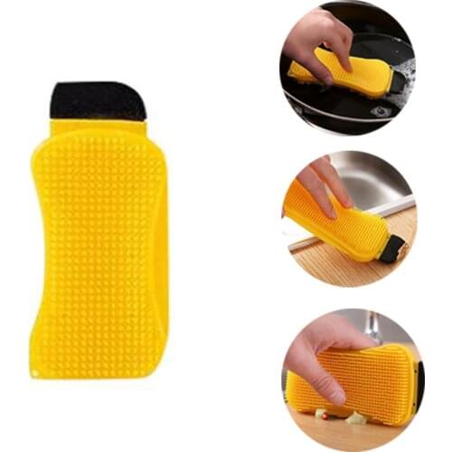 Multifunction Silicone Cleaning Brushes Useful Washing Sponge Cooking Tool Kitchen Bowl Pan Dish Easy Clean Brush
