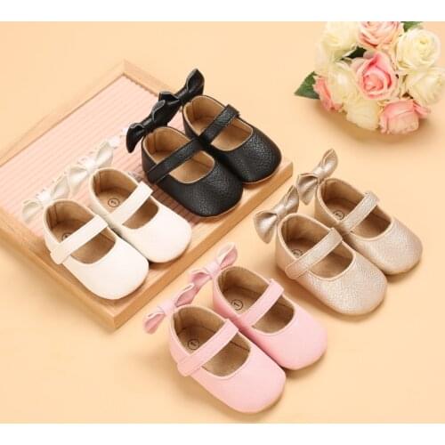 The Spring And Autumn Period And The New Baby Girl Lovely Bowknot Princess With Flat Shoes 0 To 18 Months Baby Learning To Walk